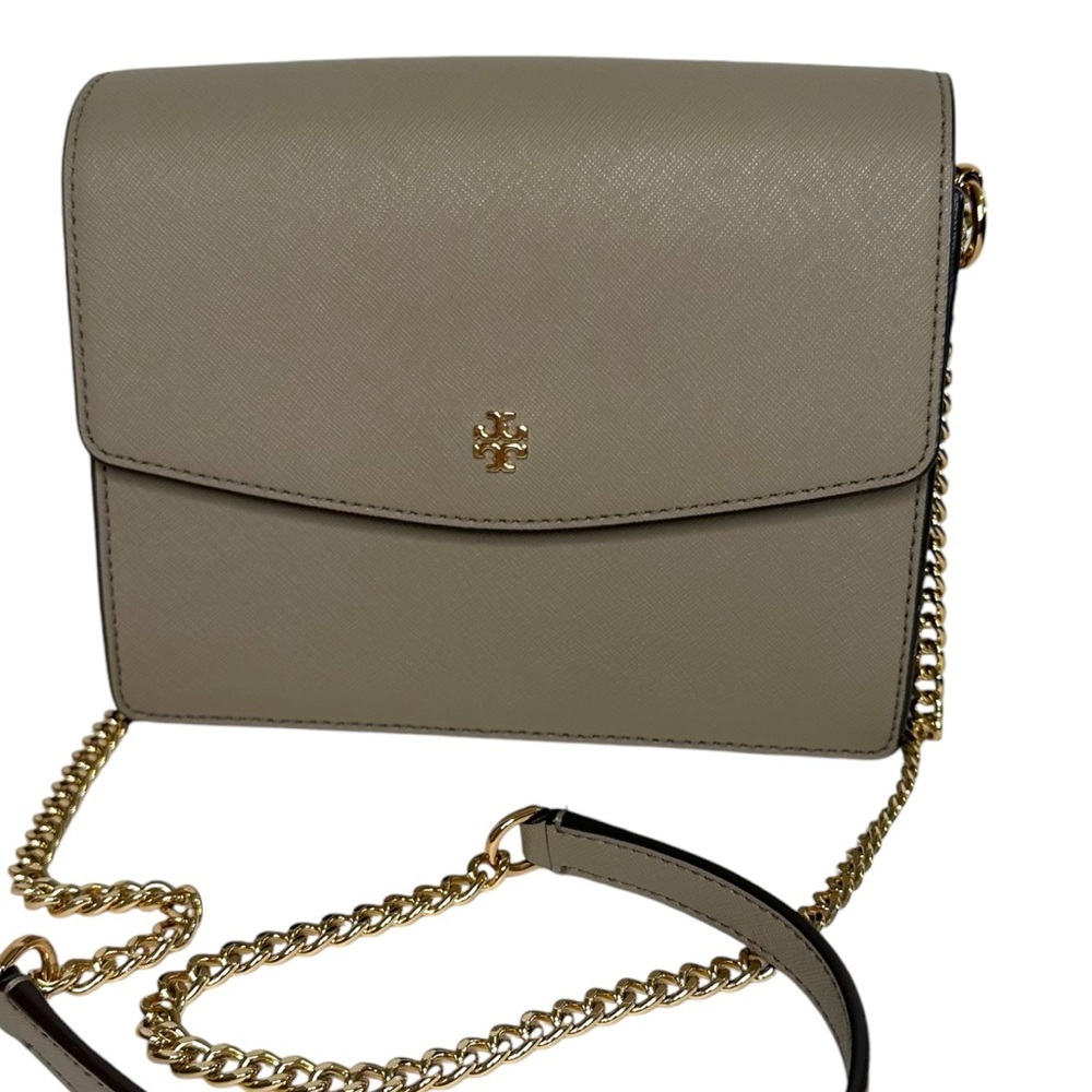 Tory Burch Emerson Light Gray Flap Adjustable Shoulder Crossbody - Picture 3 of 9